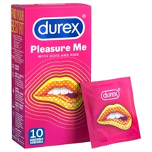 Durex Pleasure Me - bordázott-pontozott óvszer (10db)