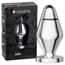 mystim Little John - elektro anál plug - ezüst (nagy)