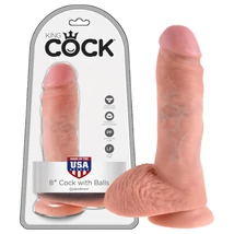 King Cock 8 herés dildó (20 cm) - natúr