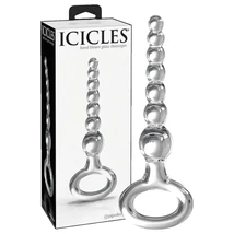 Icicles No. 67 - gömbös üveg dildó (átlátszó)