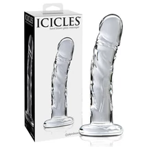 Icicles No. 62 - péniszes üveg dildó (átlátszó)