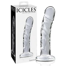 Icicles No. 62 - péniszes üveg dildó (átlátszó)