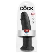 King Cock 10 - tapadókorongos dildó (25cm) - fekete