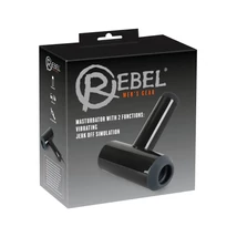 Rebel - akkus, fel-le mozgó, vibráló maszturbátor (fekete)