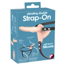 You2Toys - Strap-On - felcsatolható dupla vibrátor (natúr)