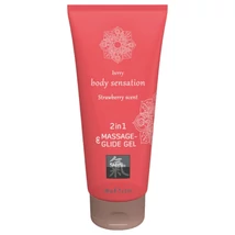 Shiatsu 2in1 Strawberry scent - masszázs síkosító - eper (200ml)