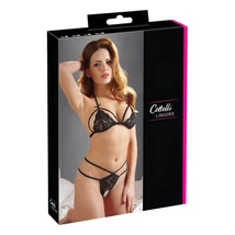 Cottelli - Nyitott csipkeszett (fekete)
