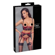 Cottelli Bondage - Matt, csipkés mellemelő szett (piros)