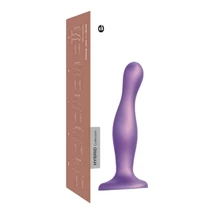 Strap-on-me Curvy M - hullámos, tapadókorongos dildó (lila)