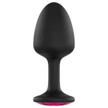 Dorcel Geisha Plug Ruby L - pink köves anál plug (fekete)