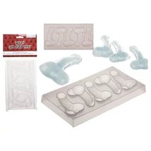 Pénisz formájú jégkocka készítő forma (átlátszó)