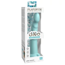 Dillio Slim Seven - tapadókorong stimuláló dildó (20cm) - türkiz