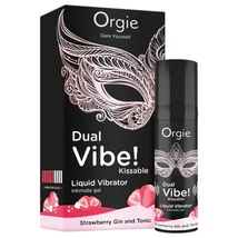 Orgie Dual Vibe - unisex folyékony vibrátor - Eper - Gin Tonic (15ml)
