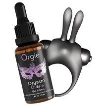 Orgie Orgasmic Bunny - vibrációs péniszgyűrű szett (fekete)