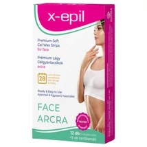 X-Epil - használatra kész prémium gélgyantacsíkok (12db) - arcra