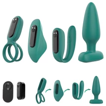 Sex HD - akkus, távirányítós, 4 részes vibrátor szett (zöld)