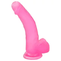 Lovetoy Jelly Studs - tapadókorongos dildó - 20cm (pink)