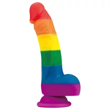 Lovetoy Prider - élethű szilikon dildó - 19cm (szivárvány)