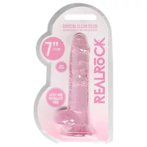 REALROCK - átlátszó élethű dildó - pink (17cm)