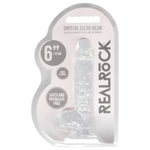 REALROCK - átlátszó élethű dildó - átlátszó (15cm)