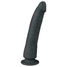 Easytoys - tapadókorongos 100% szilikon dildó (21cm) - fekete