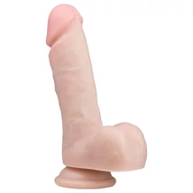 Easytoys - tapadókorongos, herés dildó (17,5cm) - natúr