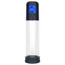 Boners - automatikus LCD péniszpumpa (átlátszó-fekete)