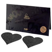 Bijoux Indiscrets Flash - szív alakú mellbimbó matrica (fekete)