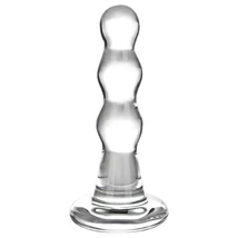 GLAS - hullámos üveg anál dildó (átlátszó)