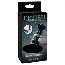 Pipedream Fetish Super Suckers - mellbimbó szívó pumpa (fekete-átlátszó)