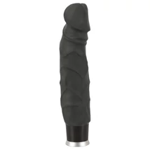 Nature Skin - élethű vibrátor (fekete, 22 cm)