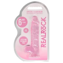 RealRock - átlátszó élethű dildó (pink, 15 cm)