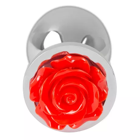 You2Toys - Rose - 91g-os alumínium anál dildó (ezüst-piros)