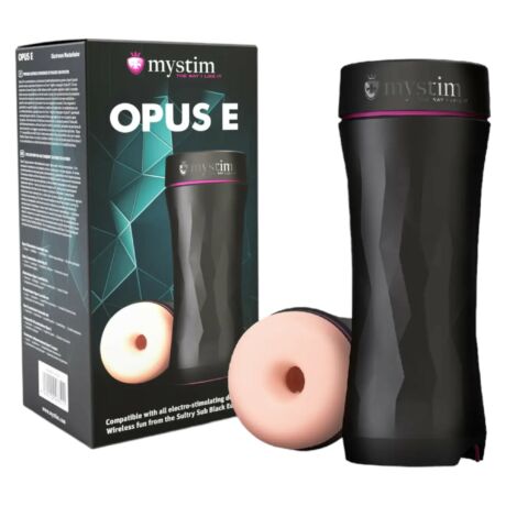 mystim Opus E Donut - elektro maszturbátor (natúr-fekete)