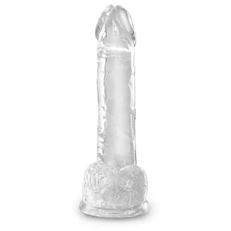 King Cock Clear 7 - tapadótalpas, herés dildó (18cm)