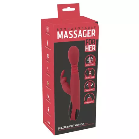 You2Toys Massager - lökő-forgó, melegítős G-pont vibrátor (piros)