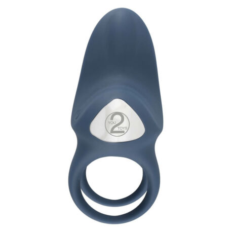 You2Toys - Double Ring - akkus vibrációs here- és péniszgyűrű (kék)