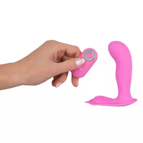 SMILE G-Spot Panty - akkus, rádiós felcsatolható vibrátor (pink)