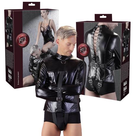 Fetish - univerzális műbőr kényszerzubbony (fekete)