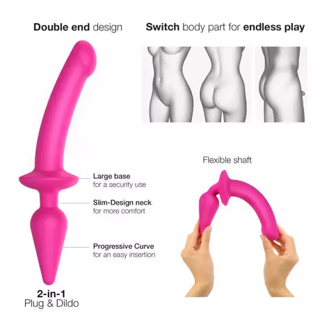 Strap-on-me Swith Semi-Realistic XXL - 2in1 szilikon dildó (pink)