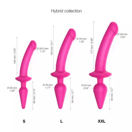 Strap-on-me Swith Semi-Realistic XXL - 2in1 szilikon dildó (pink)