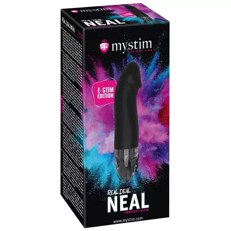 mystim Real Deal Neal E-Stim - akkus elektro vibrátor (fekete)