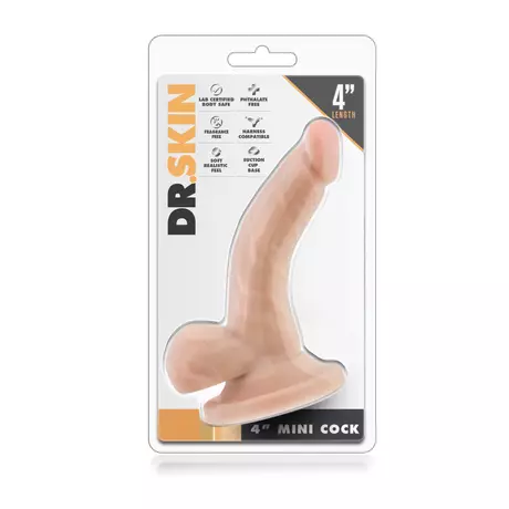 Dr. Skin 4 - tapadótalpas, herés élethű dildó - natúr (12cm)