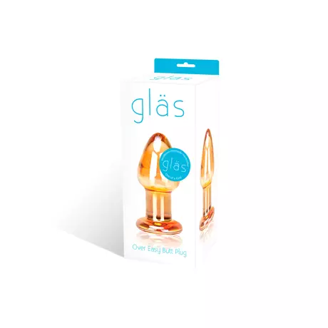 GLAS Over Easy - üveg anál dildó (arany)