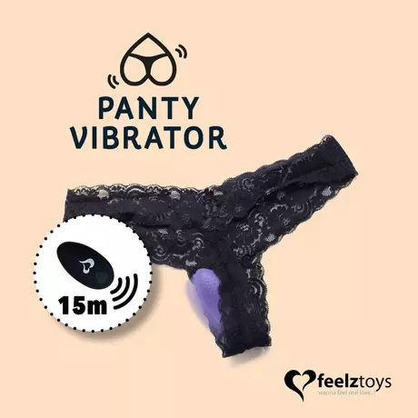 FEELZTOYS Panty - akkus, rádiós csiklóvibrátor (fekete)