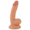 Mr. Rude - tapadókorongos, herés élethű dildó - 18cm (natúr)