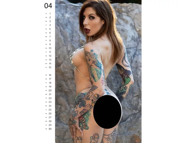 Tattoo Girls - tetovált nők naptár - 2025 (1db)