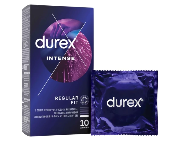 Durex Intense - bordázott és pontozott óvszer (10db) -