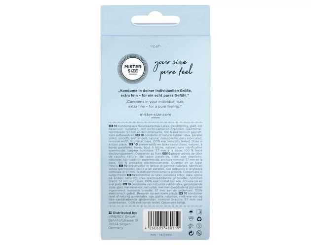 Mister Size vékony óvszer - 57mm (10db)