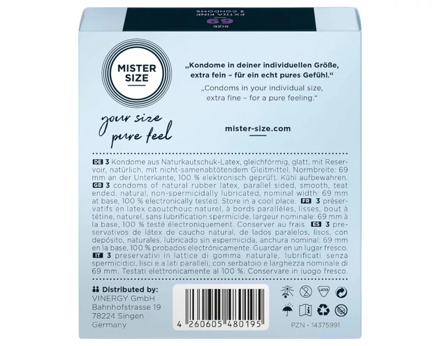 Mister Size vékony óvszer - 69mm (3db)